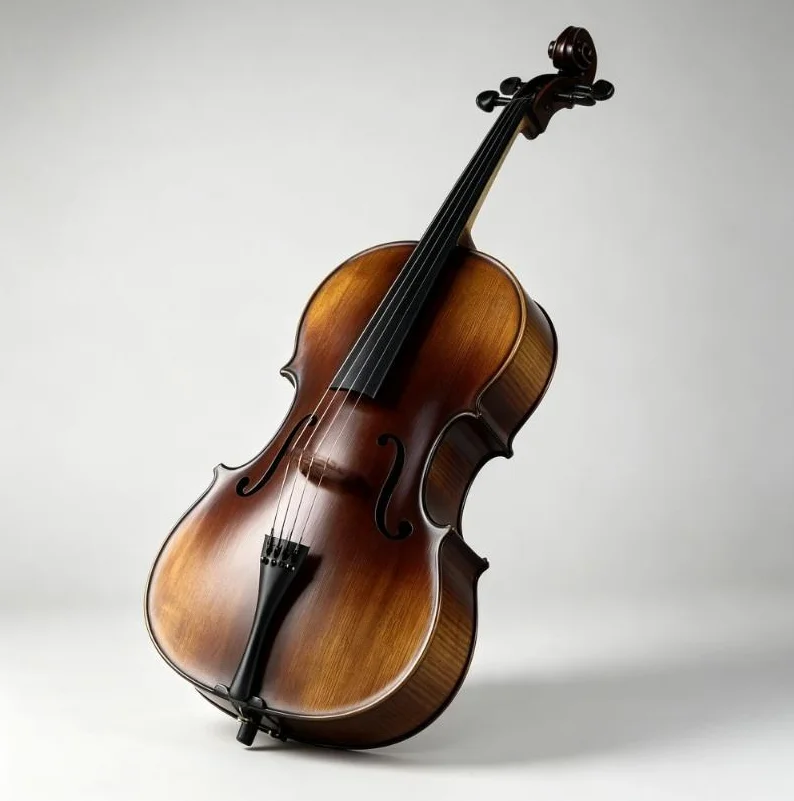 Solid Wood Handmade Cello Tiger Pattern Spruce Face Maple Back Side with Brazilian Wood Bow for Practice Exam Performance