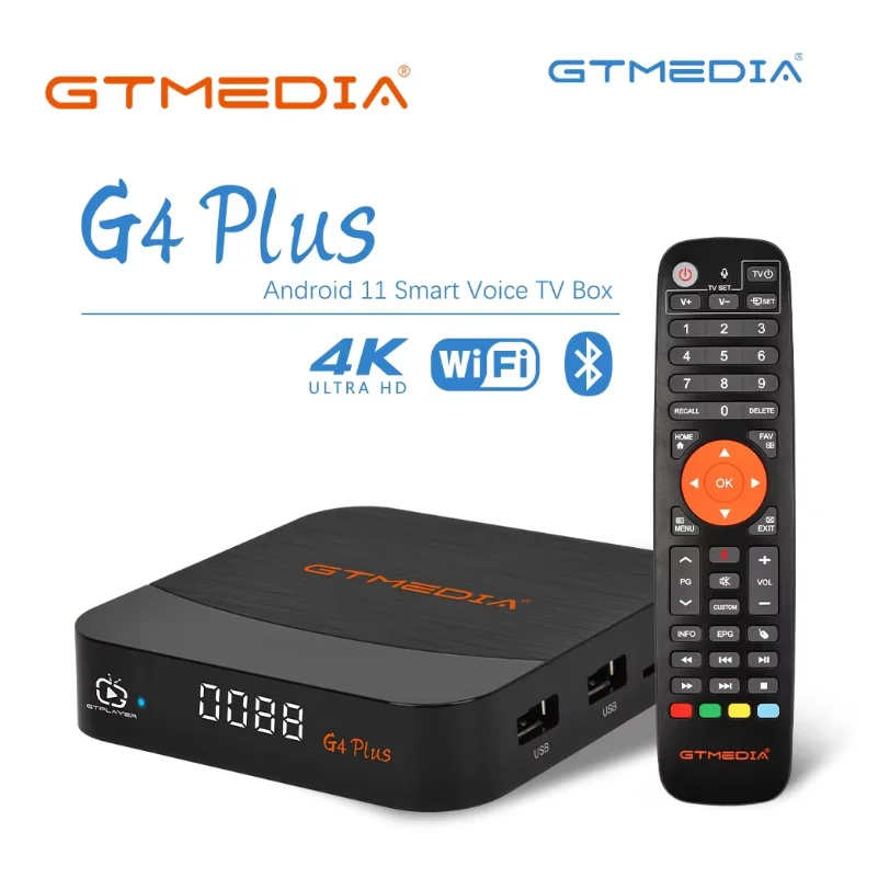 Android 9.0 GTMEDIA G4 Plus TV Box Встроенный Wi-Fi 2,4G+BT4.1, 802.1.1b/g/n Поддержка M3U, бесплатный поиск в Интернете