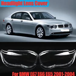 Lente de faro delantero de coche izquierdo y derecho, pantalla de lámpara, cubierta de carcasa para BMW E67, E66, E65, serie 7, 2001-2004, 730, 735