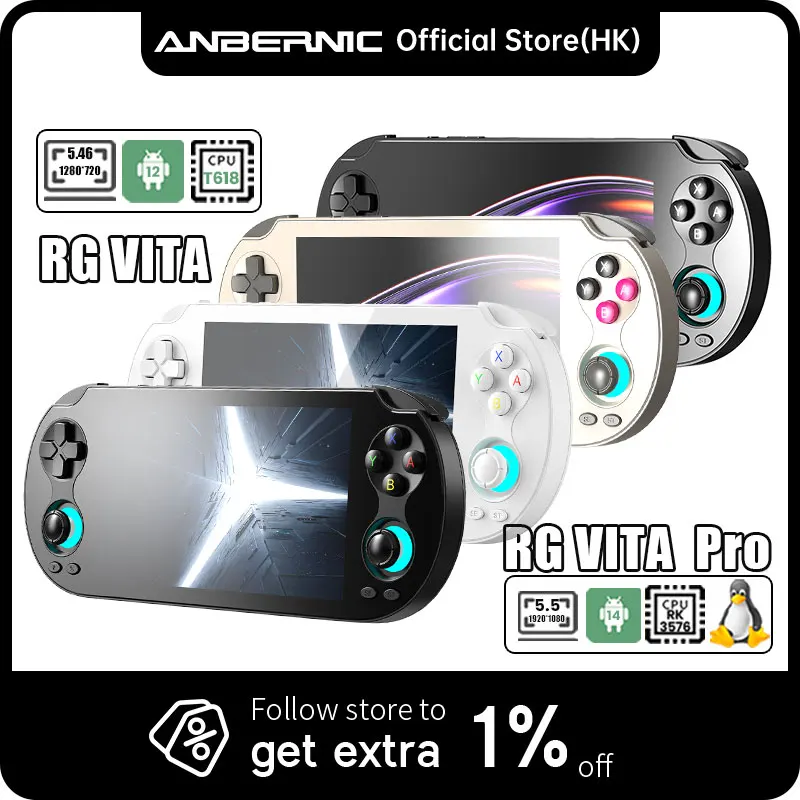 

Игровая консоль Anbernic RG VITA с системой Android, портативная игровая приставка RG VITA Pro, поддерживает AI, поиск руководств по играм в один клик.