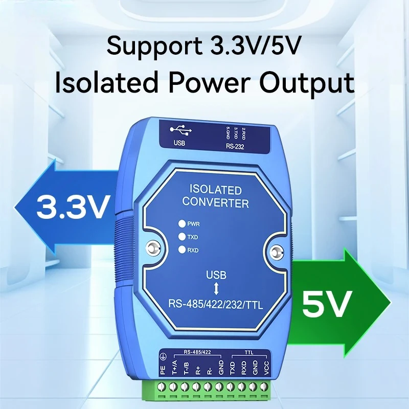 Оптический изолированный промышленный преобразователь USB в RS485/RS232/TTL Преобразователь CH340/FTDI Интерфейс CDEBYTE Type-C Оптический изолированный промышленный преобразователь USB в RS485/RS232/TTL Преобразователь CH340/FTDI Интерфейс CDEBYTE Type-C