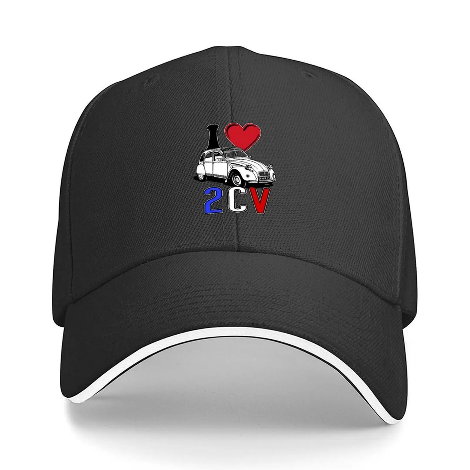 

I Love 2CV Baseball Cap Streetwear Luxury Hat Unique hats Hat Man Luxury Women's Beach Visor Men's
