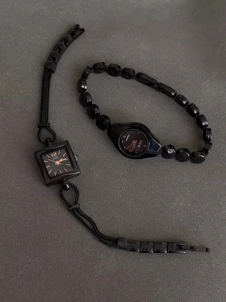 Women's Quartz Watch Premium Obsidian Series Fashion Ladies Watch Waterproof Chain Suitable for Small Wrist