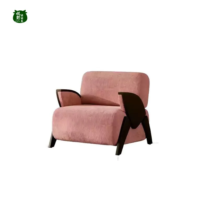 Medieval lazy sofa Nordic modern single sofa chair wabi sandy wind designer light luxury living room balcony leisure