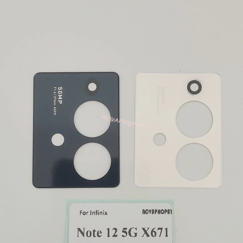 Novaphopat Back Rear Camera Glass Lens Glass Panel Cover For infinix Note 12 5G X671 / Note 12 Pro 5G X671B