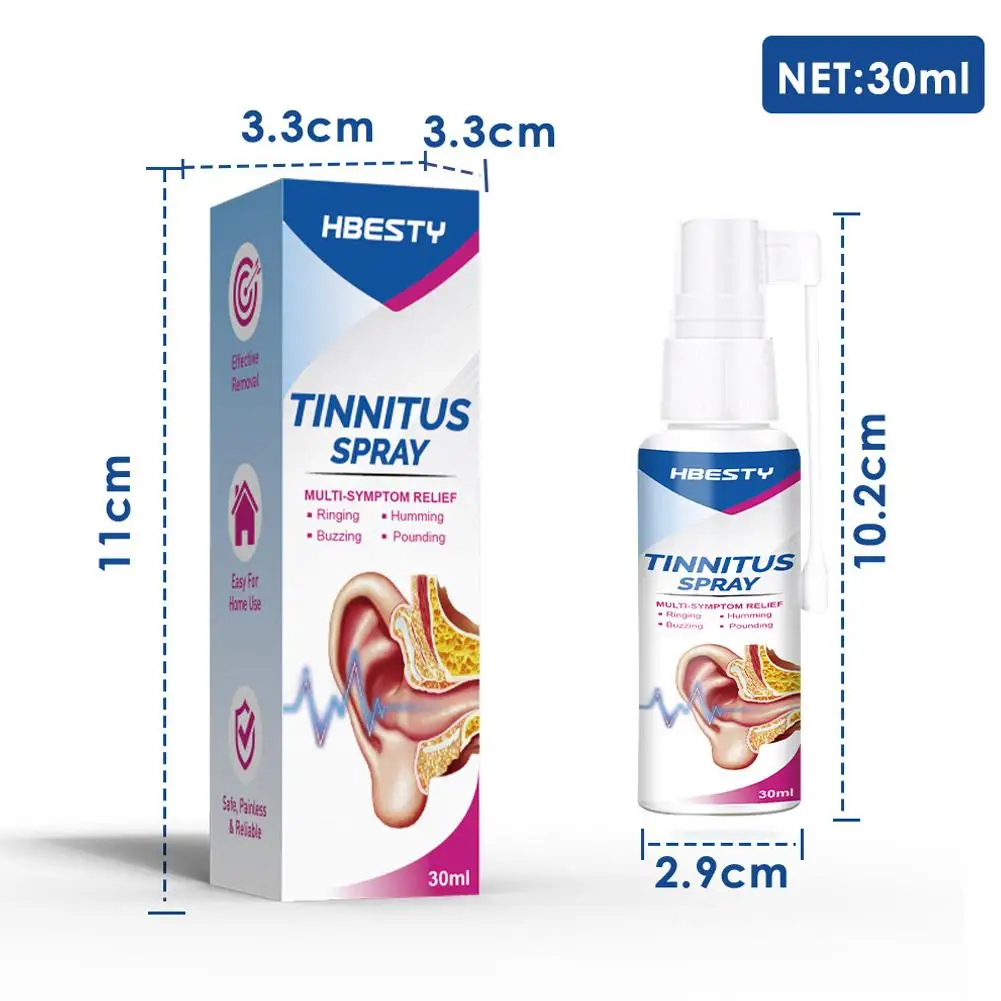 30ml Ear Cleaner Tinnitus Spray Treatment of Ear Canal Blockage and Hearing Hard Relieve Ear Discomfort Ears Care