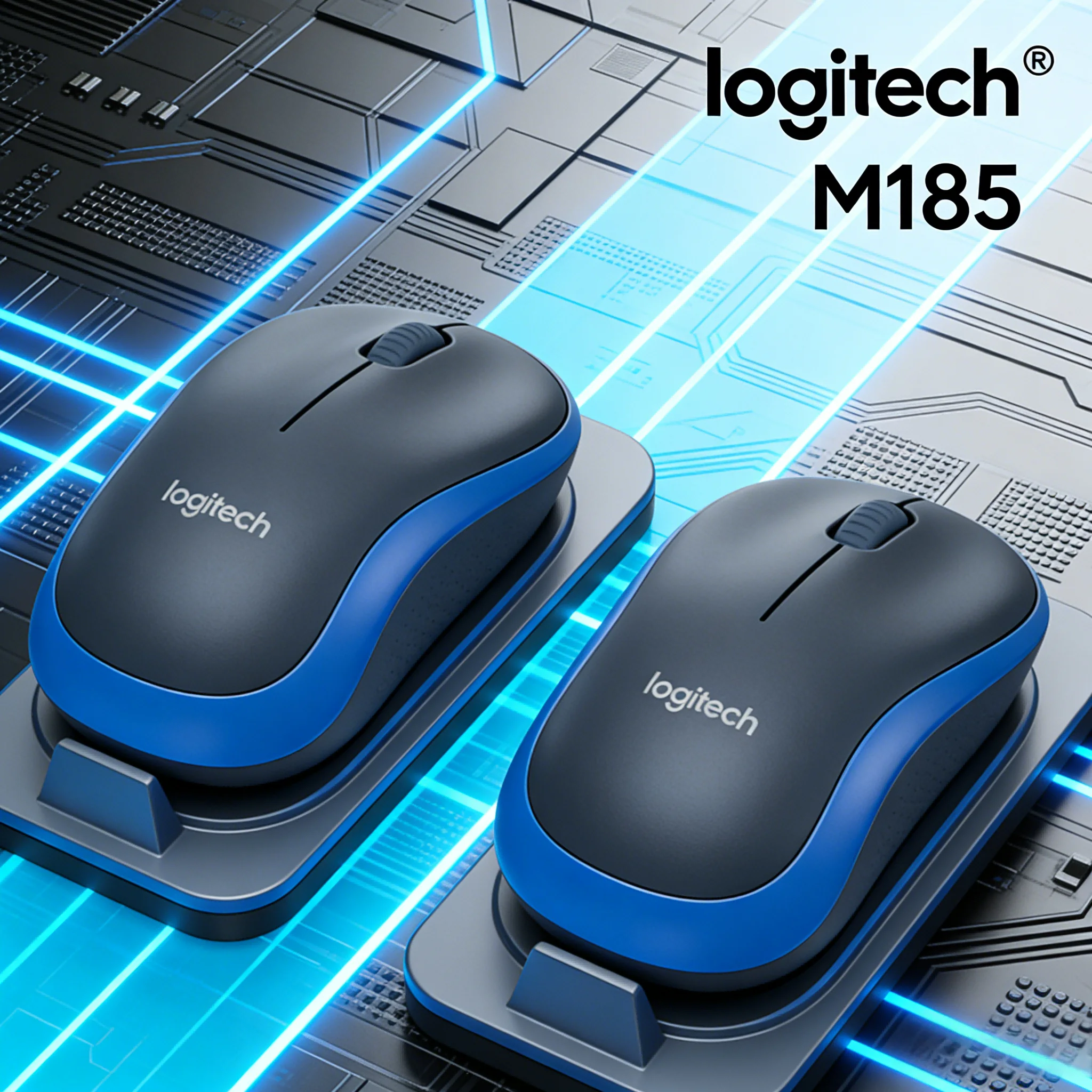 

Беспроводная мышь M185 высокой точности, 1000 DPI, с адаптивным отслеживанием на различных поверхностях