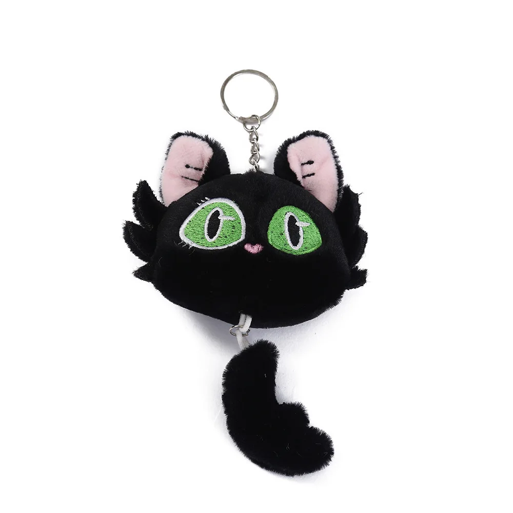 Suzume Anime Cat Keychain Creative Cartoon Taiyaki White Black Cat Doll Keyholder Cute Small Cat Doll Keyring For Bag Pendant