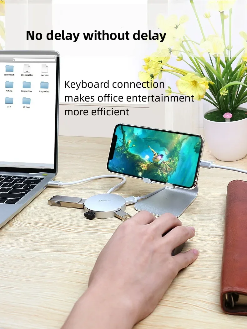 Low MOQ 1.2M Fast Charging USB HUB Adapter Converter 4 in 1 HUB Supports Win and Linux (Round Shape)