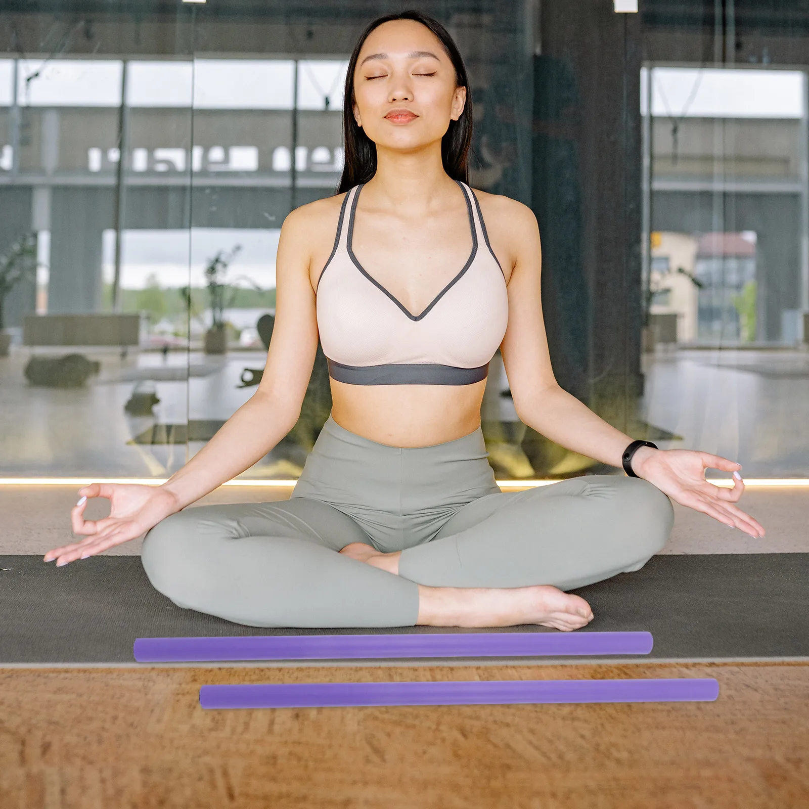 

2Pcs Yoga Stretching Rod for Men and Women Body Shape Supplies and Pilates Bar Yoga Stick Open Shoulder Pilates Bar