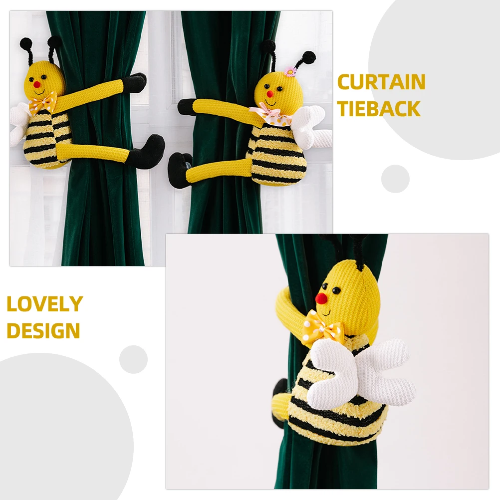 

2pcs Curtain Tieback Clamps Drapery Holdback Clips Strong Polyester Decorative Home Hotel Window Shade Accessories