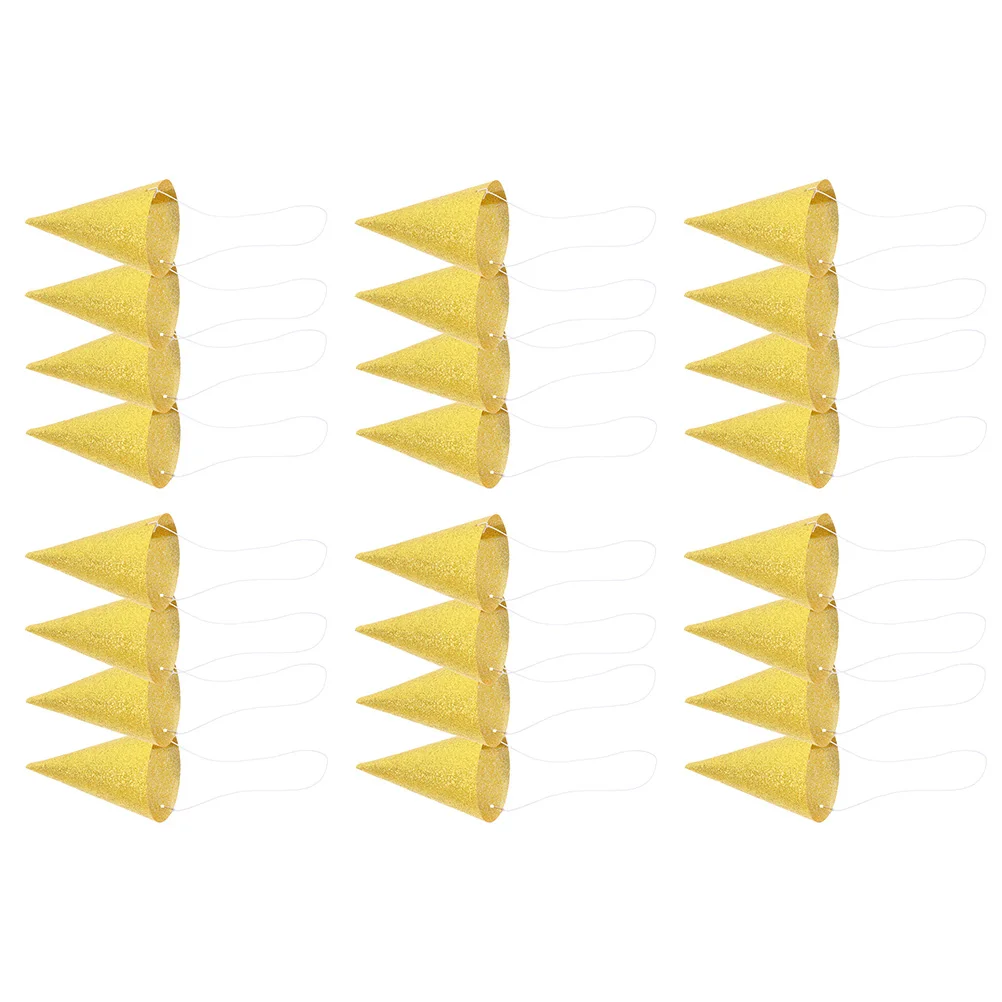 

24 Pcs Birthday Hat Party Mini Hats Conical Cap Cone for Adults Glue Paper