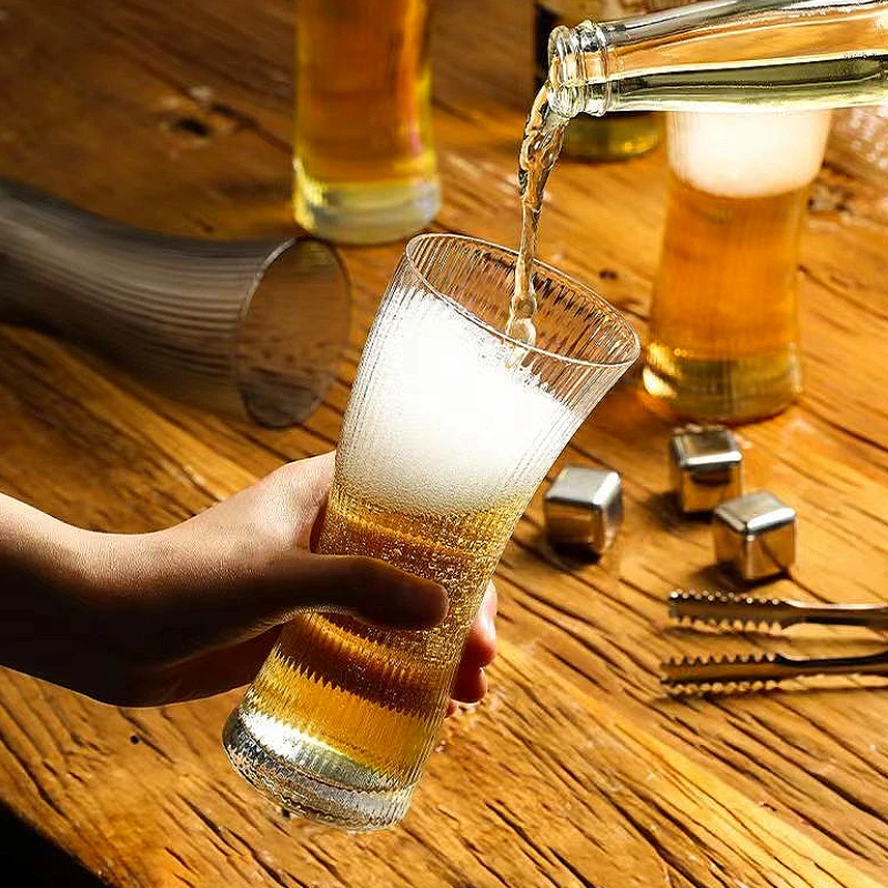 

370ml/495ml 2pcs Sets Craft Beer Glass German Beer Cup Bilson Glass High End Irregular Drinking Cup Simple Style Beverage Mug