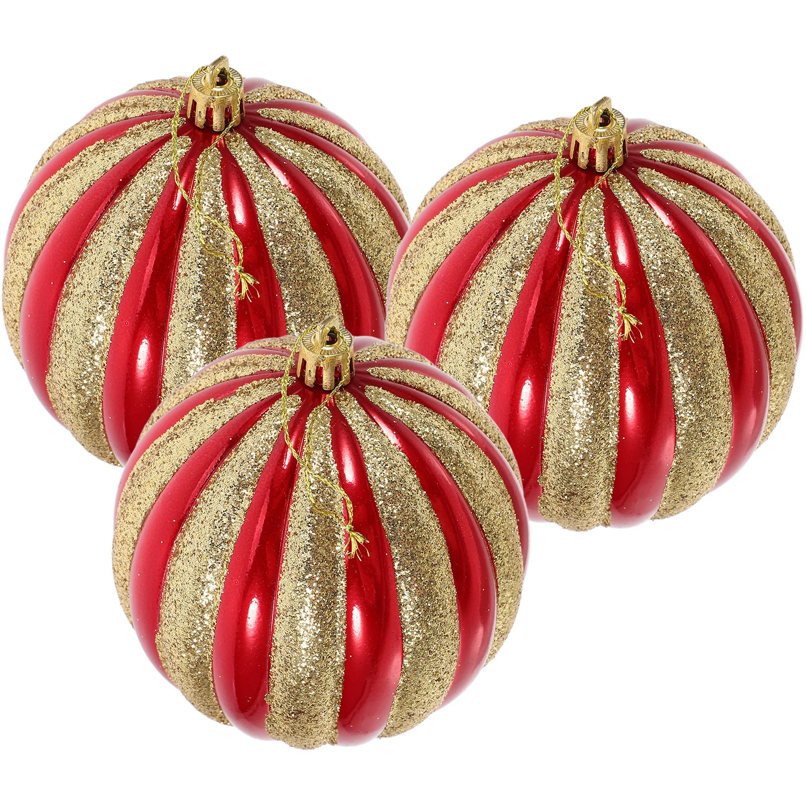 

3pcs Christmas Ball Ornaments Red Xmas Tree Hanging Decorations Holiday Party Supplies Family Gift Xmas Balls Decor