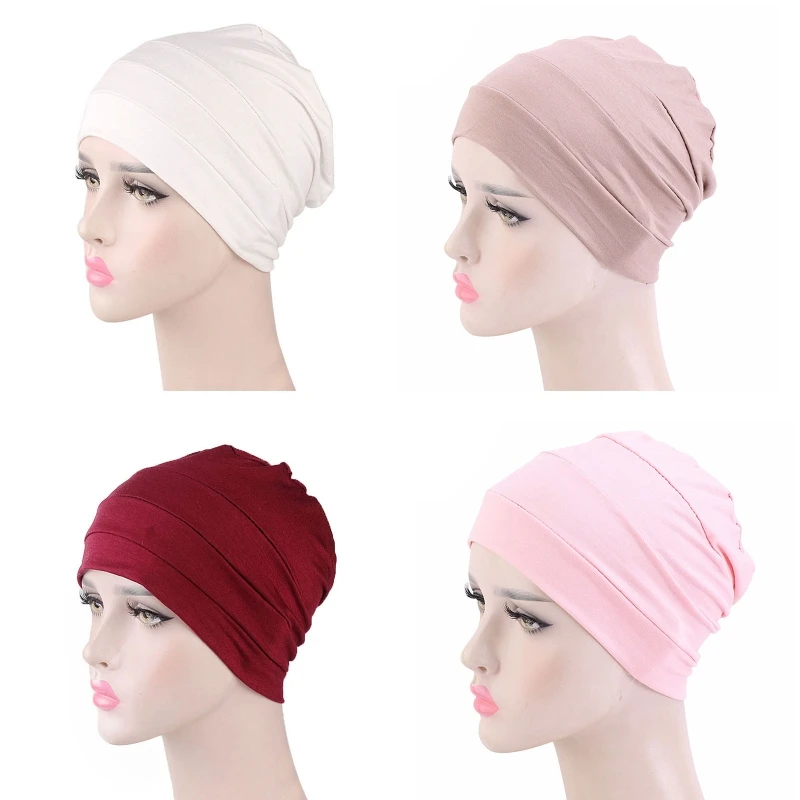 Comfy Chemo Cap Skullies Beanie Chemo Hats For Women Cancer Headwear Cap Under Hat Casual Headwear image 6