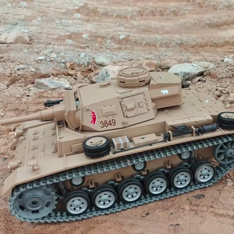 Kubin Kehenglong 3849-1 1:16 Deutscher Panzer III H-Typ-Panzer Simulation Fernbedienung Elektrischer multifunktionaler Wettbewerbspanzer