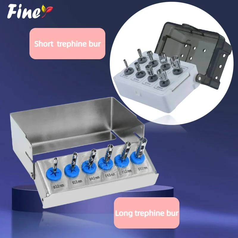 Dental Implant Drills Long Short Dental Trephine Burs Stainless Steel Dental Surgical Implant Tools Dentistry