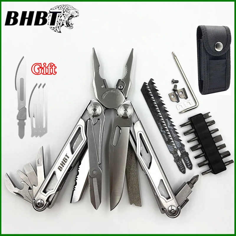 

BHBT 37 in 1 Multitool Pliers Folding Multi-functional Tool With Replaceable Saw Blade Portable EDC Outdoor Hand Tools
