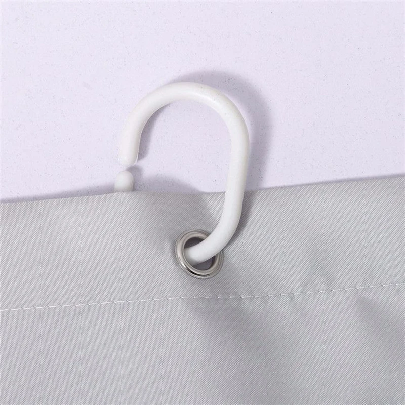 Bath Curtain Solid Color Polyester Fabric Bath Curtain Waterproof Shower Curtain Hooks Bathroom Supplies Shower Curtains Gift