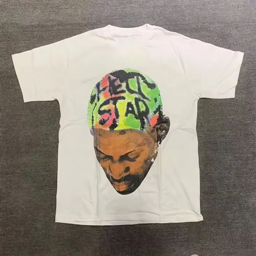 

Европейский тренд, новая мода, супер прозрачный принт, новая мужская и женская свободная удобная футболка из чистого хлопка с круглым вырезом High Street