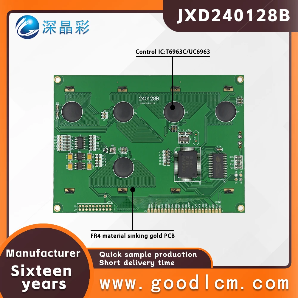 Imagem -02 - Módulo de Tela Lcd Monocromático Retroiluminação Led Controlador Lcm Matrix Lattice 240x128 Jxd240128b T6963c Uc6963 47