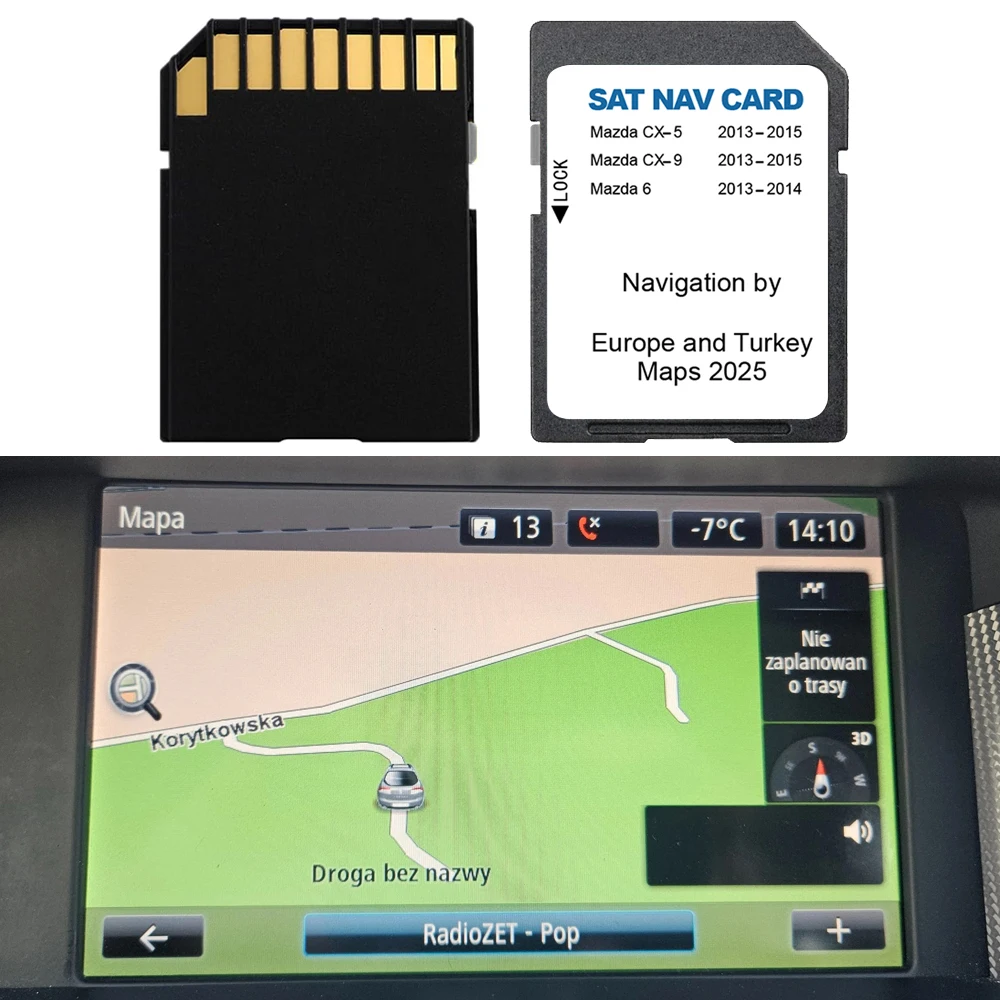 Navigatore Satellitare per Mazda 6 CX5 CX9 2025, Scheda SD di Memoria per Navigazione Auto 8GB, Aggiornamento Software Mappe EU UK, Versione GPS