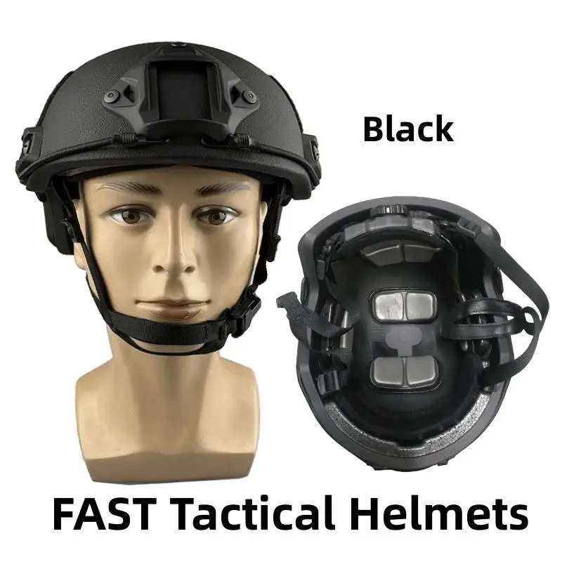 Casco táctico, casco negro de Wendy - casco de Seguridad con almohadilla colgante, fragmento antiimpacto, Mich Fast 2000b, ach, casco táctico de alto Corte