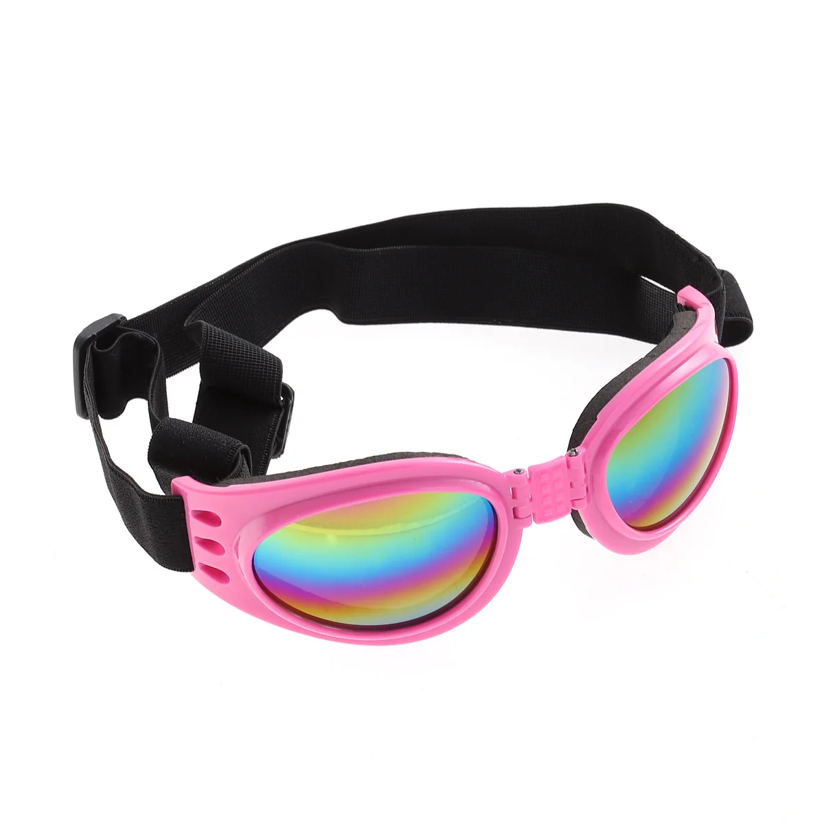 Óculos para animais de estimação, lente uv, vento, água, proteção contra detritos, ponte de nariz mais ampla, copo mais profundo, armações mais duras, rosa, óculos para animais de estimação