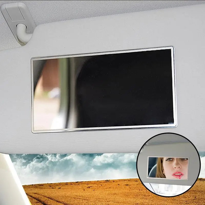 Car Makeup Mirror Car Stainless Steel Portable Auto Sun-Shading Visor HD Mirrors Car Interior Mirror Universal Car-styling