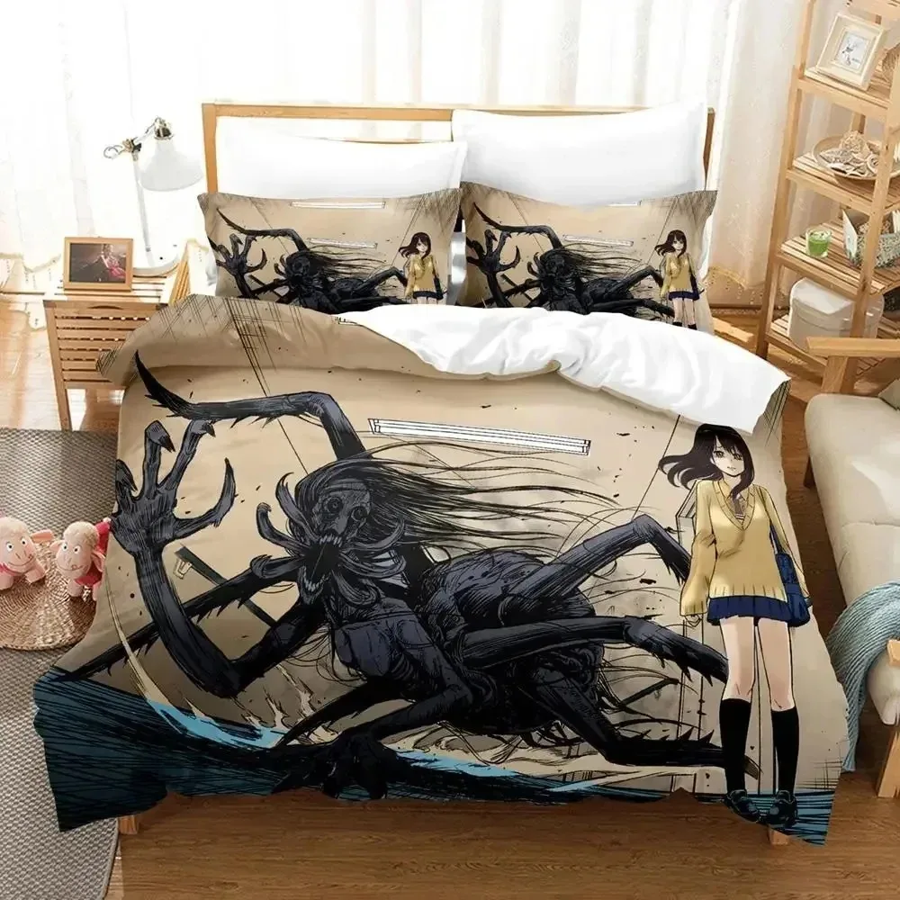 

3D Anime Mieruko-chan Bedding Set Duvet Cover Bed Set Quilt Cover Pillowcase Comforter king Queen Size Boys Adult Bedding Set