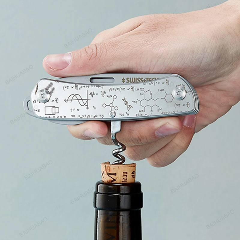 Imagem -05 - Swiss Tech-portátil Mini Folding Multitool Faca Serra Chave de Fenda Garrafa e Abridor de Vinho ao ar Livre Edc em Novo 2024