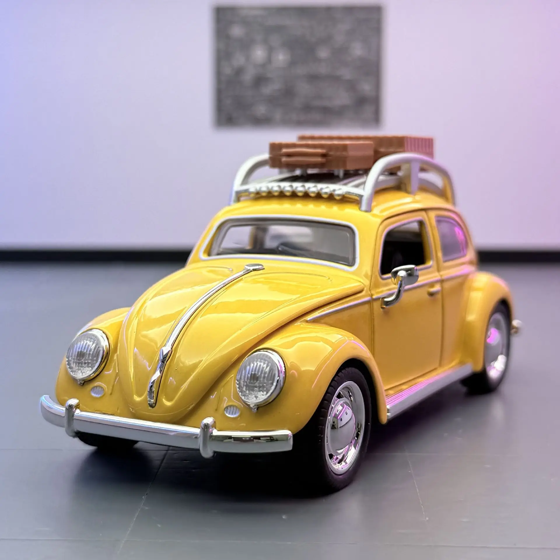 1:32 Volkswagen Beetle 1955 Classic Alloy Car Model Diecasts Metal Toy Car Model Simulation Sound Light Collection Kids Gift