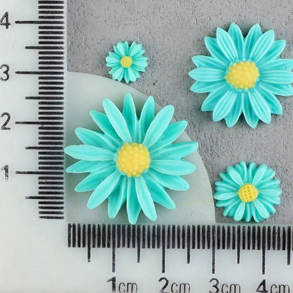20 Stück Harz Lücke Gänseblümchen Blume Flatback Cabochon Stein Miniatur DIY Scrapbook Handwerk Home Decor Zubehör – Detail 6