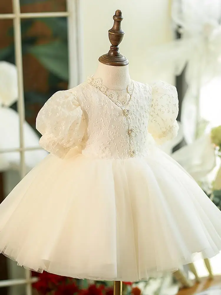 

High-end Children's Princess Evening Gown Fashionable Lace Design Wedding Birthday Baptism Easter Eid Party Girls Dresses