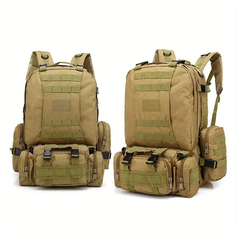 Men's Large Capacity 55L Backpack Tactical Backpack Outdoor Hiking Climbing Army Rucksacks Waterproof Camping Bags