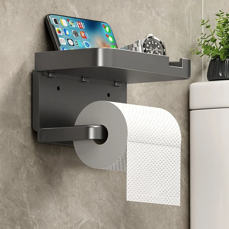 Tissuehouder Aan de muur gemonteerde badkameraccessoires Mobiele telefoonrek Toiletrek Tissue Box.