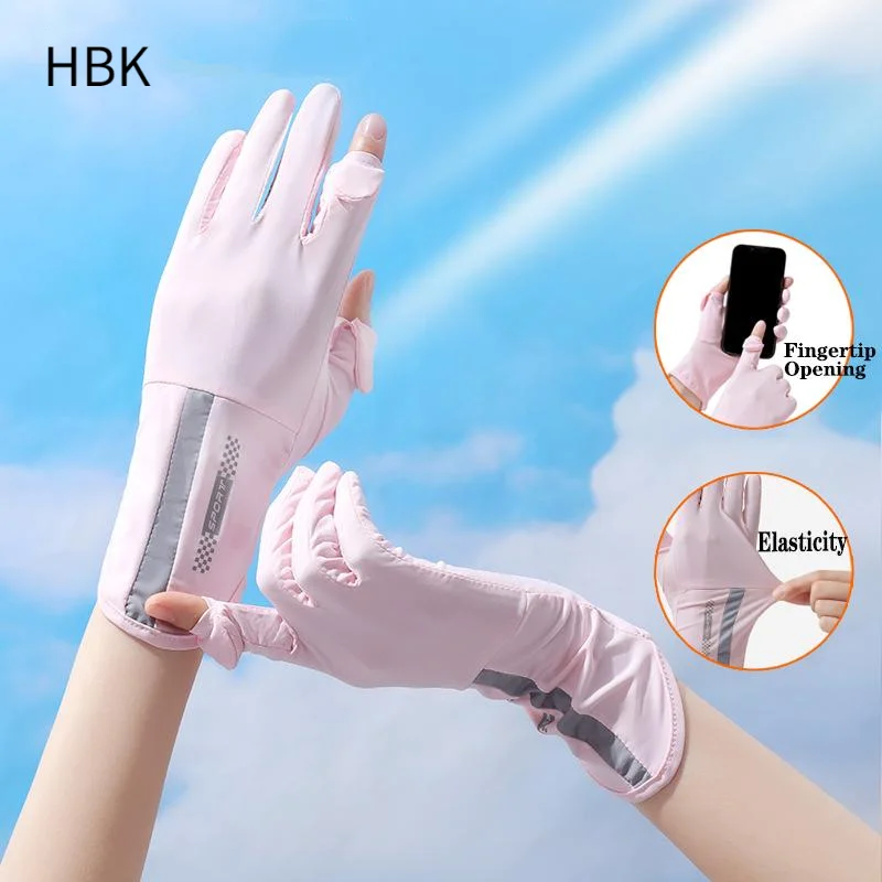 

New Summer Women's Glove Fashion Comfortable Sun Protection Cool Feeling Anti-Slip Men's Glove Uv400 Outdoor Driving Touchscreen