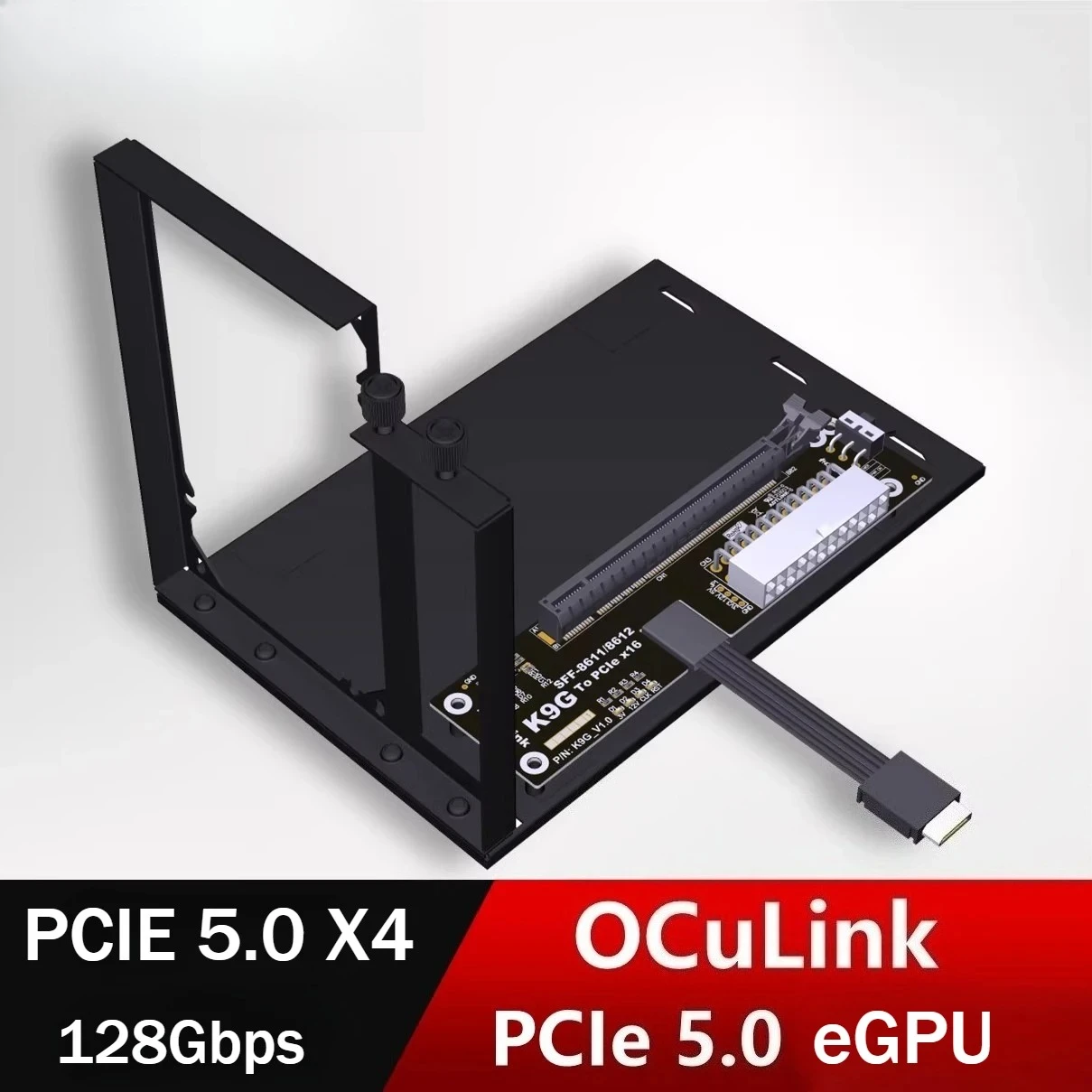 OCuLink GPU Dock PCIe 5.0 x4 M.2 SFF 8611 do PCIE X16 eGPU 128G PC Notebook Laptopy do Zewnętrznej Karty Graficznej 8612 K9G ATX