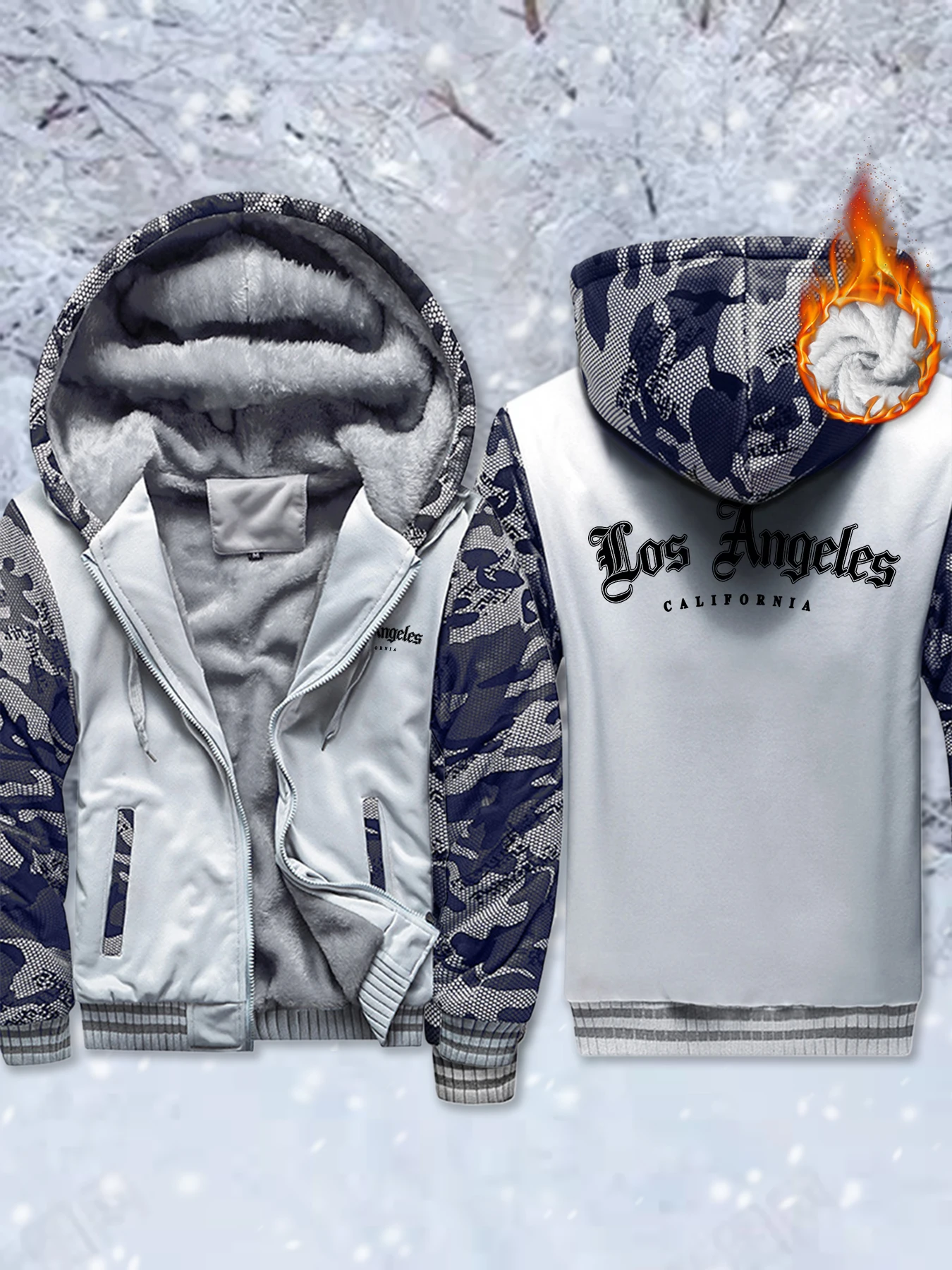 

Флисовые удобные куртки с принтом California Letter, мужская утепленная верхняя одежда с карманами, зимняя толстовка на молнии, теплое базовое пальто