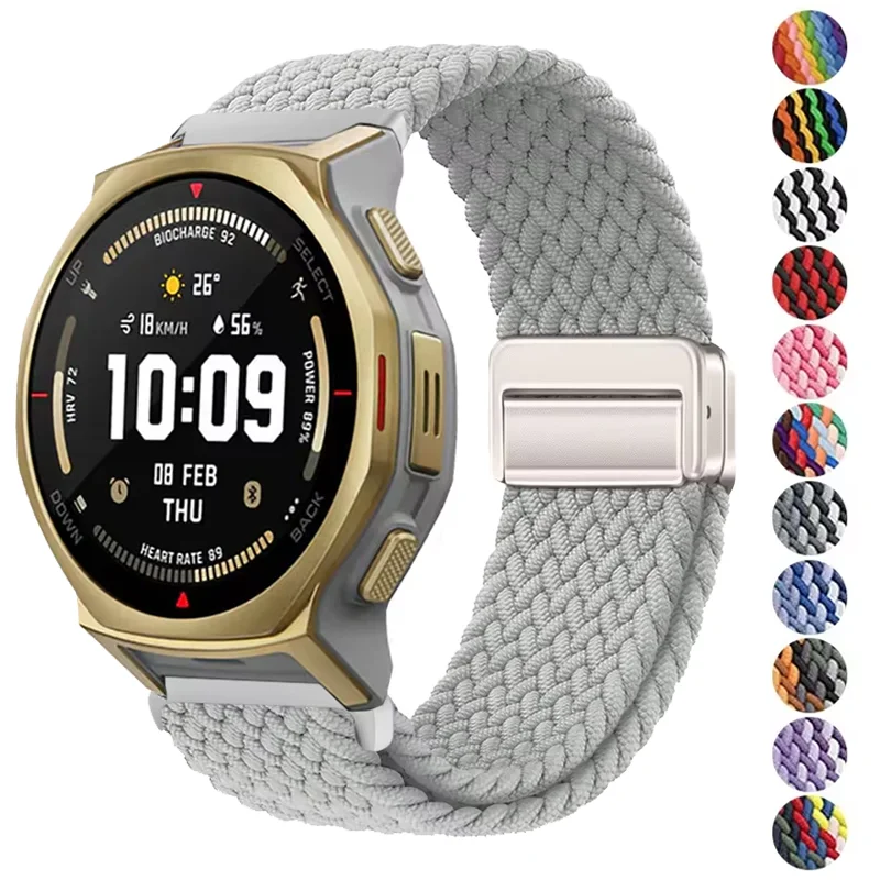 20 22 mm magnetisches geflochtenes Armband für Amazfit T-Rex 3 Pro 48 44 mm/Active 2/Balance 2 Band GTS 4 3 2/GTR 4 3/3 Pro Nylonarmband