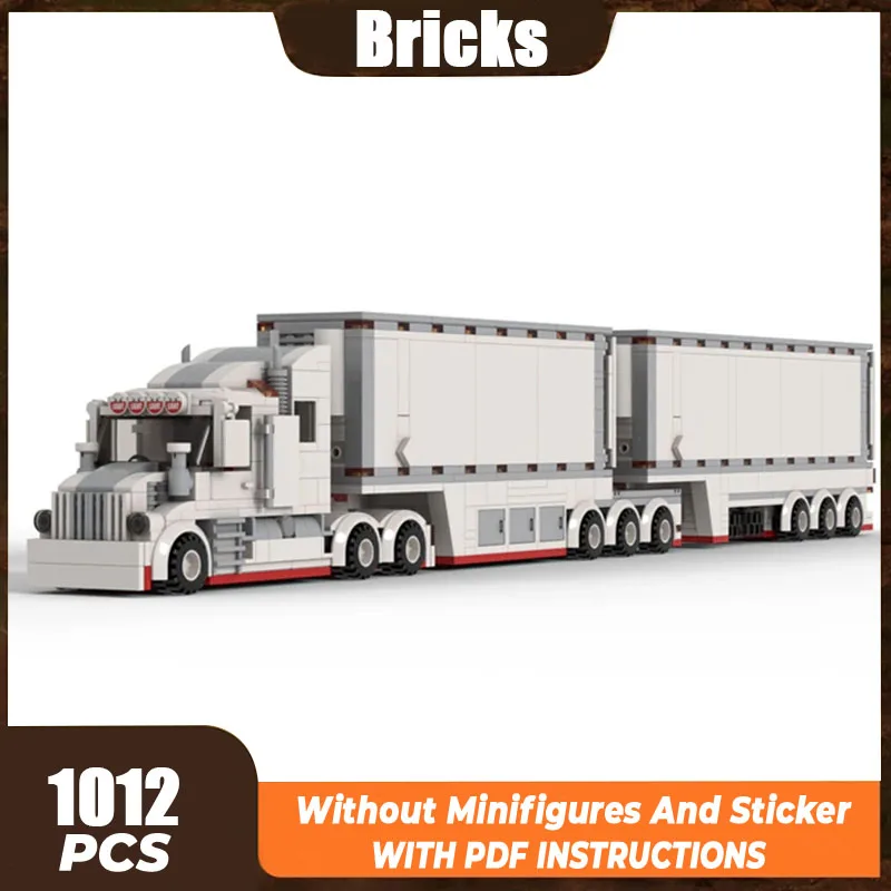 Moc Building Bricks City Truck Model Refrigerated B-Double Car Technology Modular Blocks Gifts Christmas Toys DIY Sets Assembly