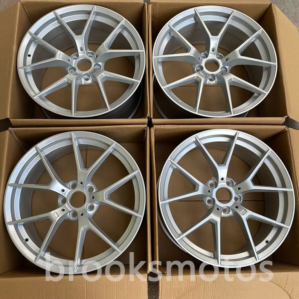 

19" FORGED SILVER STYLE WHEELS RIM FITS BMW F82 F83 M4 763 5X120 19X9.5 20x10.5