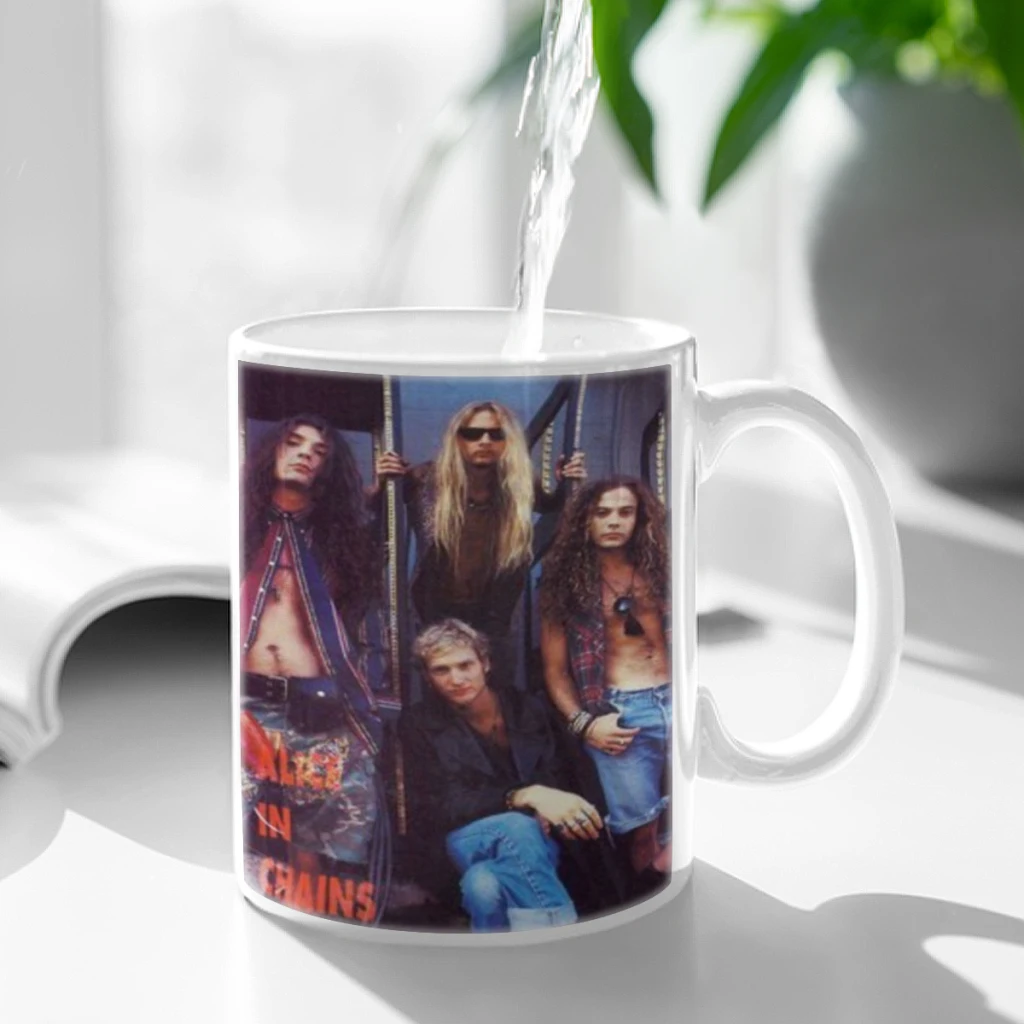 Retro Music Alice In Chains Cartoon Milk Mocha Cup Coffee Tea Cup Cute Animal Breakfast Dessert 11oz Milk Water Cup Gift