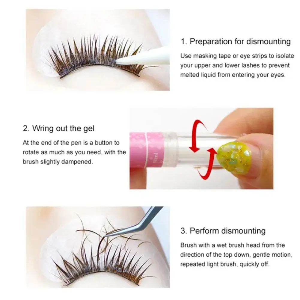 New Remover Brush Pen Eyelash Professional Extension Glue Remover trasparente Non irritante veloce conveniente strumento per la pulizia del trucco