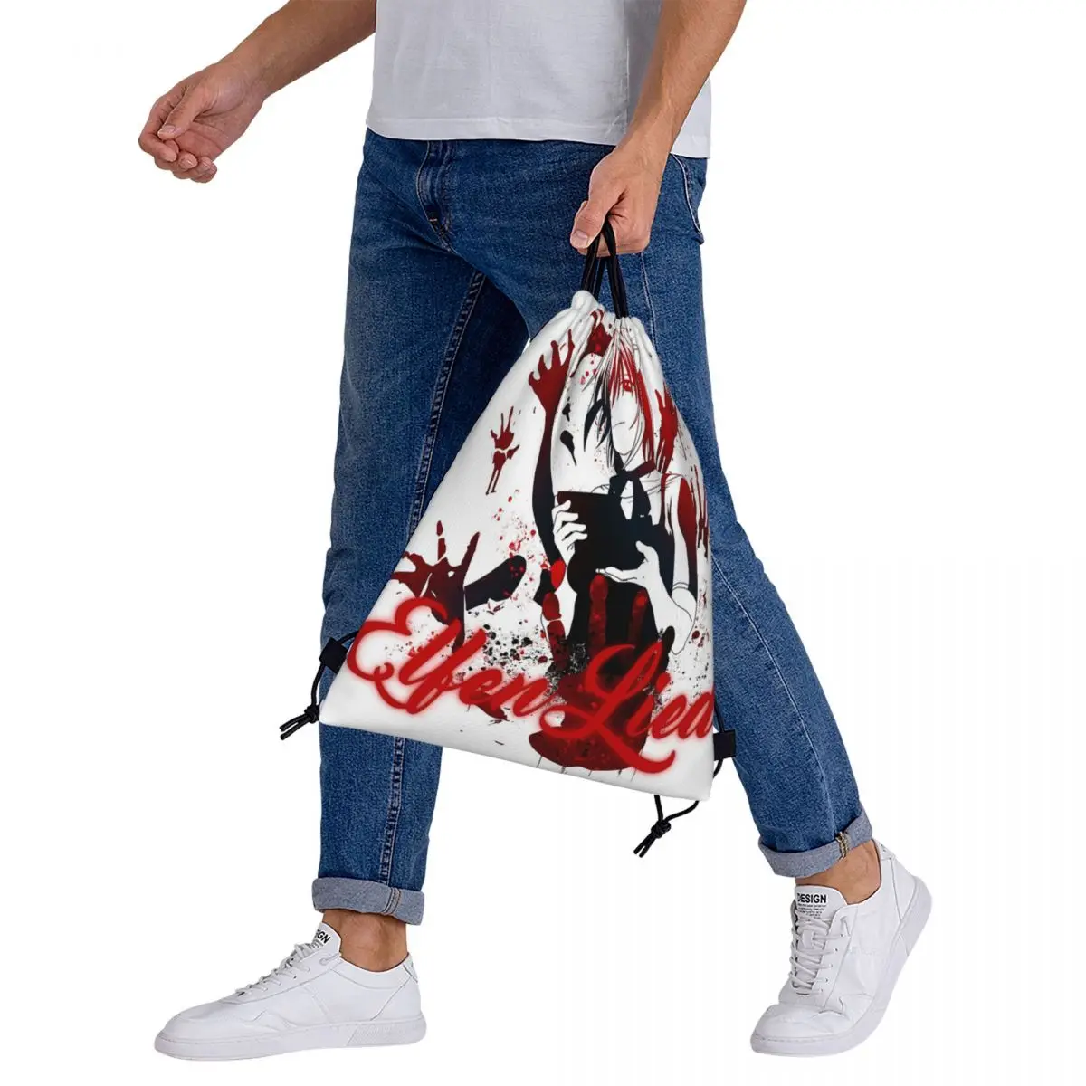 Elfen lied Rucksäcke Mode tragbare Kordel zug Taschen Kordel zug Bündel Tasche Sporttasche Bücher taschen für Mann Frau Schule