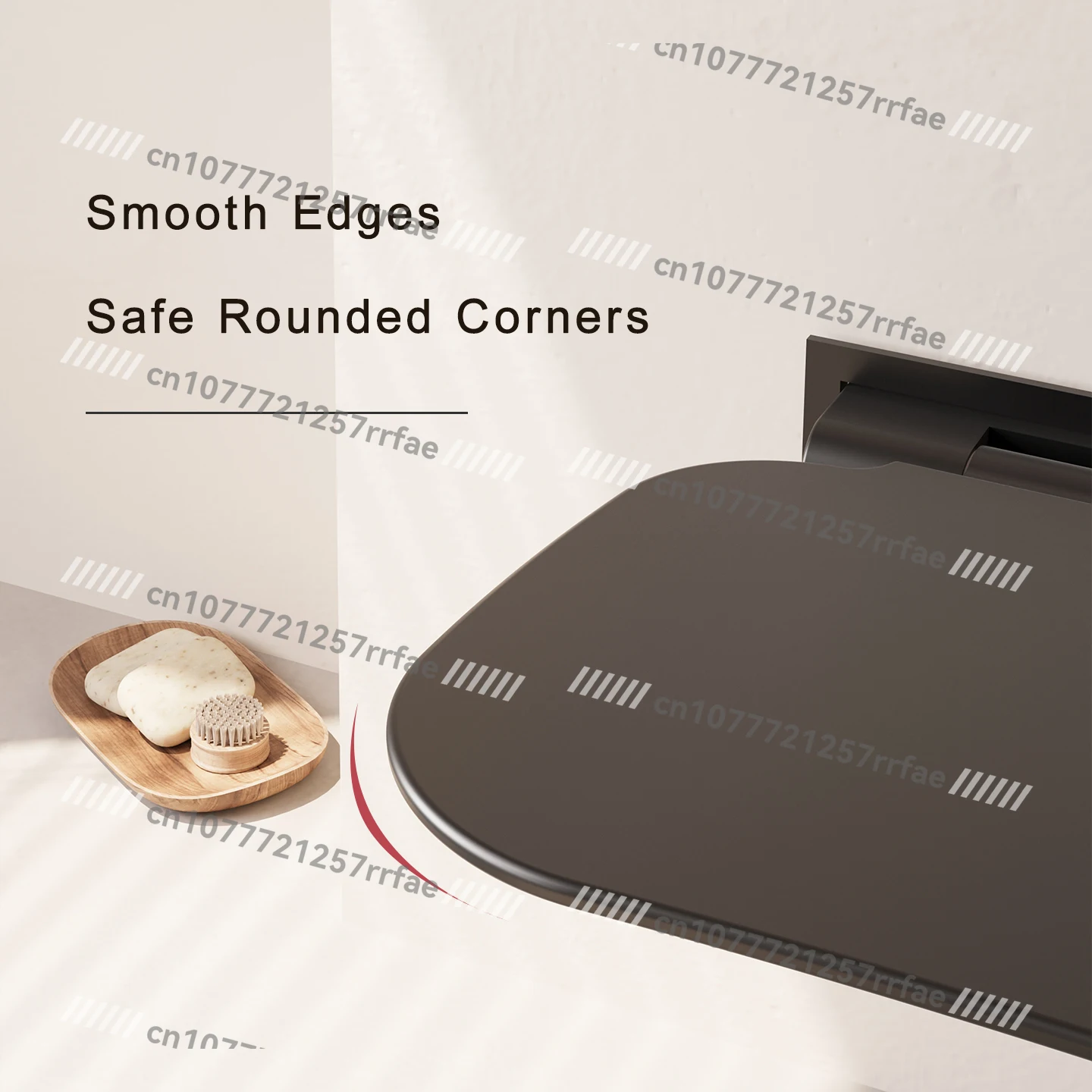 Aan de muur gemonteerde opvouwbare douchestoel, opvouwbare badbank, antislip badstoel, ruimtebesparende kruk