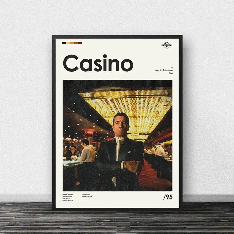 Classic Gangster Movie Casino Vintage Film Poster Canvas Painting Wall Art Pictures Bar Pub Club Home Interior Decor