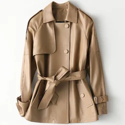 Manteau en fourrure de mouton véritable pour femme, veste élégante en cuir véritable 2023, style coréen, printemps automne 100%, Gxy788