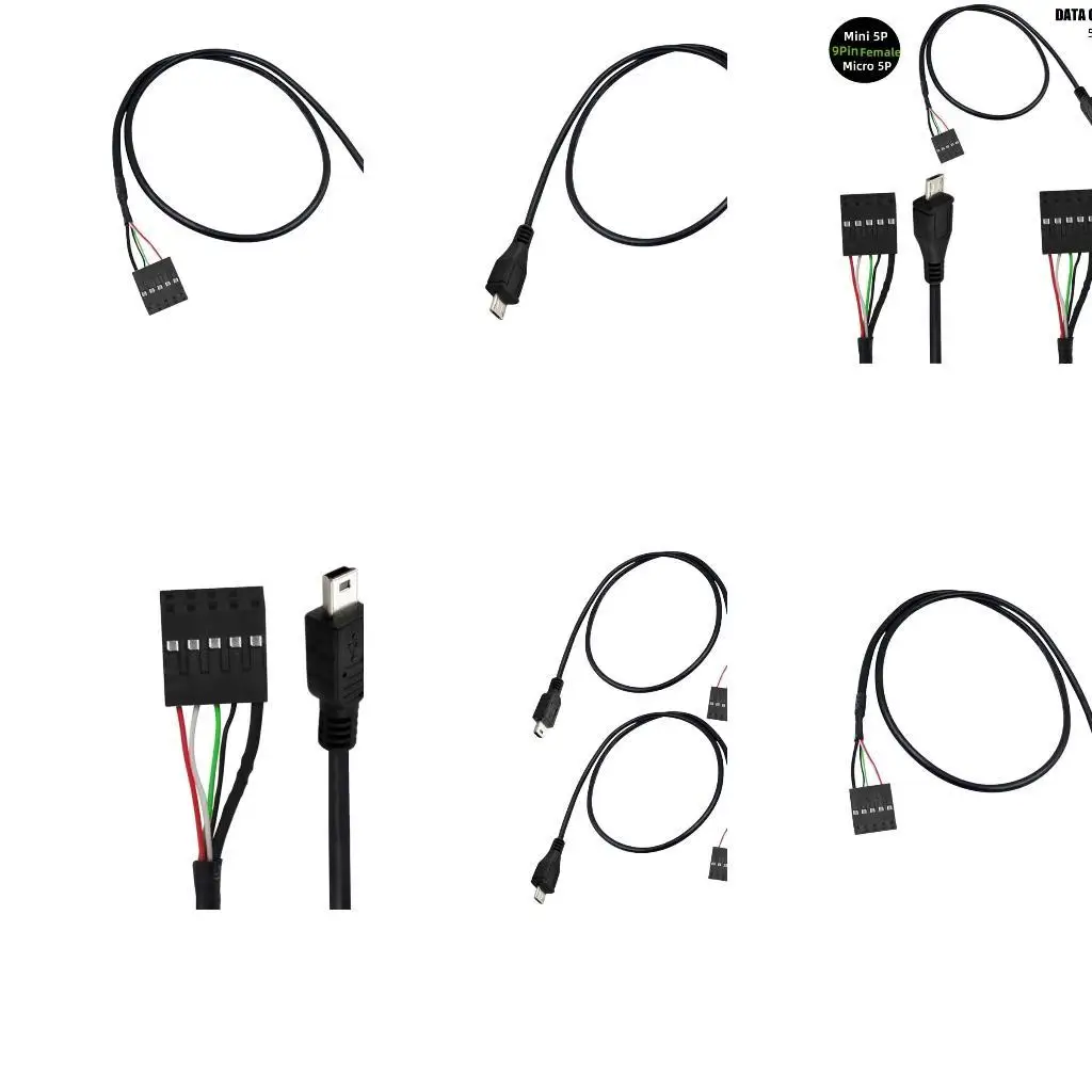 R53C 50cm USB 2.0 mini 5pin ذكر إلى 9pin تمديد الإناث كابل اللوحة الأم المحترفة سلك المحول للإلكترونيات