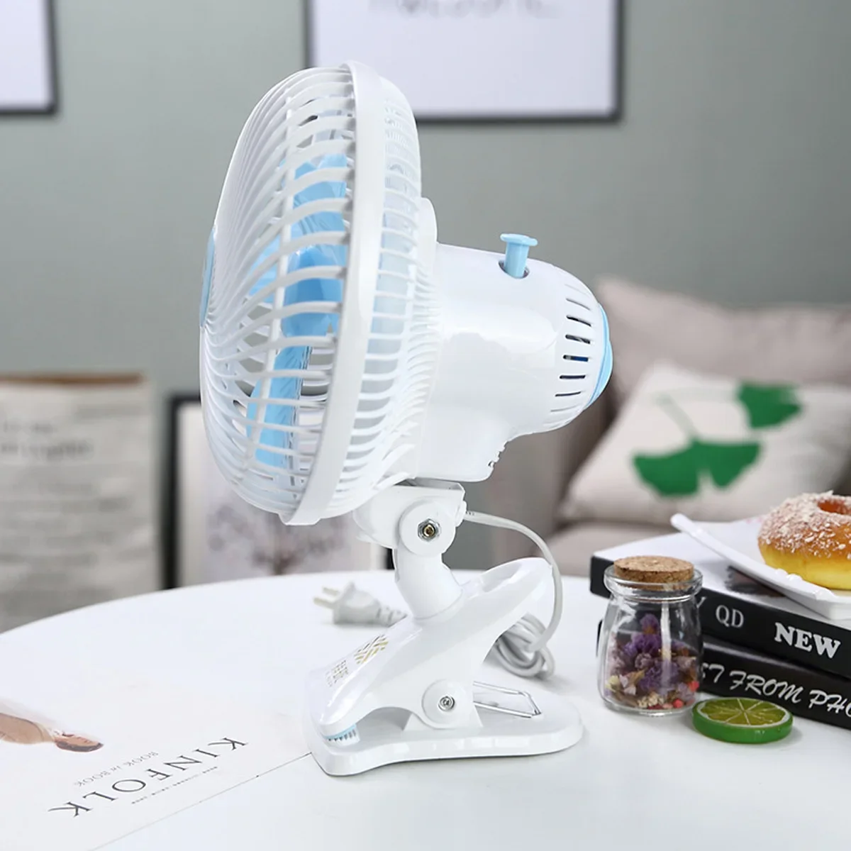 Miniventilador de escritorio ajustable de 220V y 180 grados, ventilador de aire de alta velocidad con Clip y abrazadera de cabeza para dormitorio y oficina